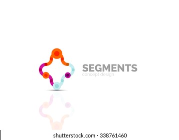 Umriss minimales abstraktes geometrisches Logo, lineares Geschäftssymbol aus Liniensegmenten, Elementen. Vektorgrafik