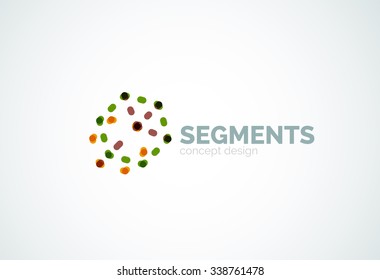 Esquema mínimo logotipo geométrico abstracto, icono comercial lineal hecho de segmentos de línea, elementos. Ilustración del vector