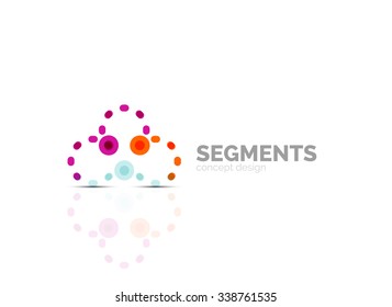 Outline minimal abstract geometric logo, linear business icon made of line segments, elements. Vector illustration