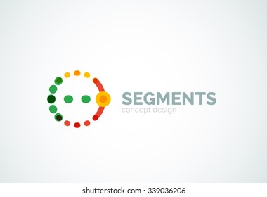 Outline minimal abstract geometric logo, linear business icon made of line segments, elements. Vector illustration