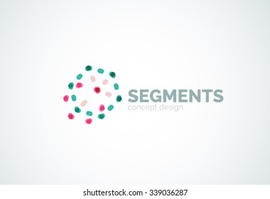 Outline minimal abstract geometric logo, linear business icon made of line segments, elements. Vector illustration