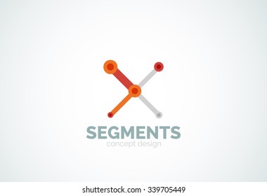 Outline minimal abstract geometric logo, linear business icon made of line segments, elements. Vector illustration