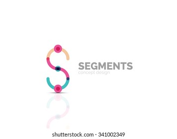 Outline minimal abstract geometric logo, linear business icon made of line segments, elements. Vector illustration