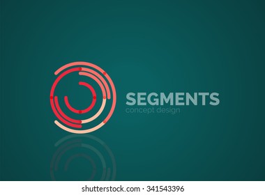 Outline minimal abstract geometric logo, linear business icon made of line segments, elements. Vector illustration