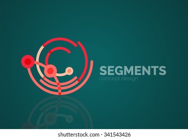 Umriss minimales abstraktes geometrisches Logo, lineares Geschäftssymbol aus Liniensegmenten, Elementen. Vektorgrafik