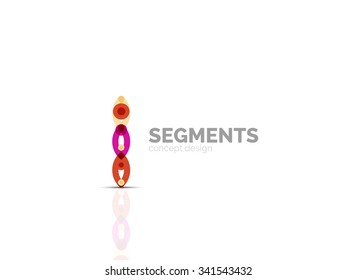 Outline minimal abstract geometric logo, linear business icon made of line segments, elements. Vector illustration