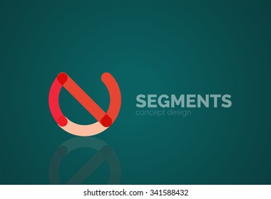 Outline minimal abstract geometric logo, linear business icon made of line segments, elements. Vector illustration