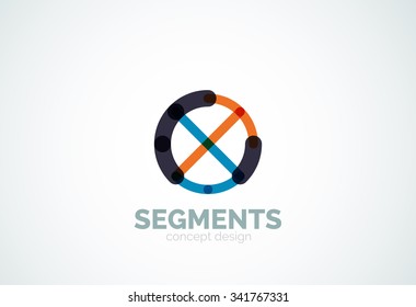 Umriss minimales abstraktes geometrisches Logo, lineares Geschäftssymbol aus Liniensegmenten, Elementen. Vektorgrafik