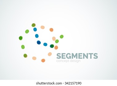 Outline minimal abstract geometric logo, linear business icon made of line segments, elements. Vector illustration