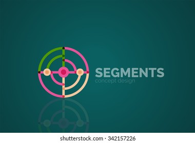 Outline minimal abstract geometric logo, linear business icon made of line segments, elements. Vector illustration