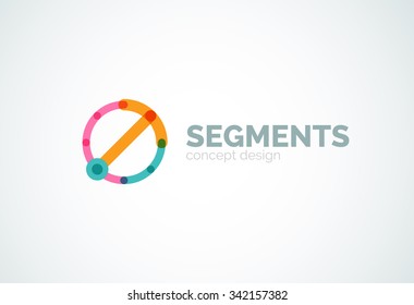 Outline minimal abstract geometric logo, linear business icon made of line segments, elements. Vector illustration