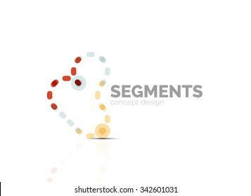 Outline minimal abstract geometric logo, linear business icon made of line segments, elements. Vector illustration