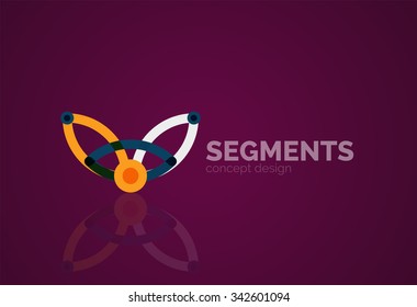 Outline minimal abstract geometric logo, linear business icon made of line segments, elements. Vector illustration