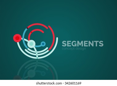 Outline minimal abstract geometric logo, linear business icon made of line segments, elements. Vector illustration
