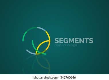 Umriss minimales abstraktes geometrisches Logo, lineares Geschäftssymbol aus Liniensegmenten, Elementen. Vektorgrafik