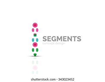 Outline minimal abstract geometric logo, linear business icon made of line segments, elements. Vector illustration