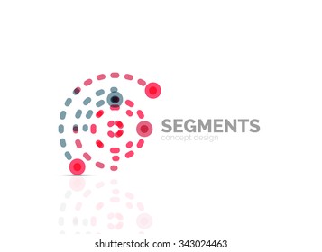 Outline minimal abstract geometric logo, linear business icon made of line segments, elements. Vector illustration