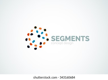 Outline minimal abstract geometric logo, linear business icon made of line segments, elements. Vector illustration