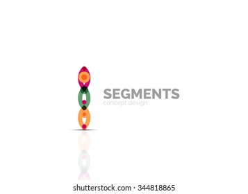 Esquema mínimo logotipo geométrico abstracto, icono comercial lineal hecho de segmentos de línea, elementos. Ilustración del vector