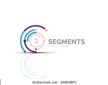 Outline minimal abstract geometric logo, linear business icon made of line segments, elements. Vector illustration