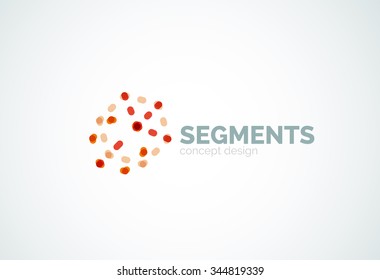 Outline minimal abstract geometric logo, linear business icon made of line segments, elements. Vector illustration