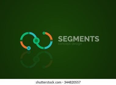 Outline minimal abstract geometric logo, linear business icon made of line segments, elements. Vector illustration