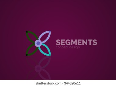 Outline minimal abstract geometric logo, linear business icon made of line segments, elements. Vector illustration