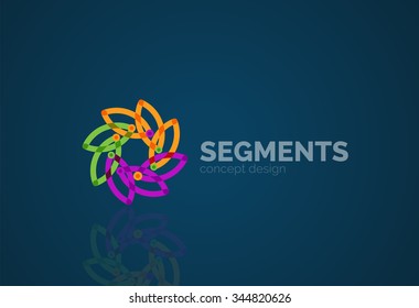Umriss minimales abstraktes geometrisches Logo, lineares Geschäftssymbol aus Liniensegmenten, Elementen. Vektorgrafik