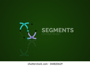 Outline minimal abstract geometric logo, linear business icon made of line segments, elements. Vector illustration
