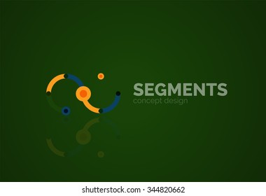 Esquema mínimo logotipo geométrico abstracto, icono comercial lineal hecho de segmentos de línea, elementos. Ilustración del vector