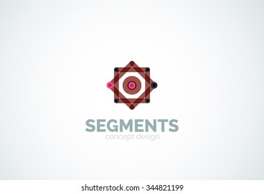 Outline minimal abstract geometric logo, linear business icon made of line segments, elements. Vector illustration