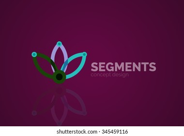 Outline minimal abstract geometric logo, linear business icon made of line segments, elements. Vector illustration