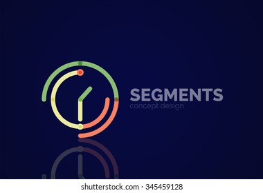 Outline minimal abstract geometric logo, linear business icon made of line segments, elements. Vector illustration