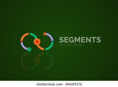 Outline minimal abstract geometric logo, linear business icon made of line segments, elements. Vector illustration