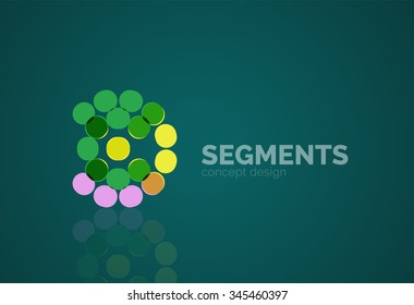 Esquema mínimo logotipo geométrico abstracto, icono comercial lineal hecho de segmentos de línea, elementos. Ilustración del vector
