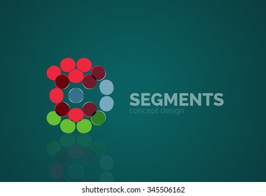 Outline minimal abstract geometric logo, linear business icon made of line segments, elements. Vector illustration
