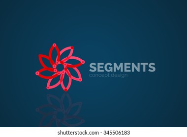 Outline minimal abstract geometric logo, linear business icon made of line segments, elements. Vector illustration