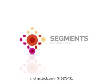Outline minimal abstract geometric logo, linear business icon made of line segments, elements. Vector illustration Outline minimal abstract geometric logo, linear business icon made of line segments, elements. Vector illustration