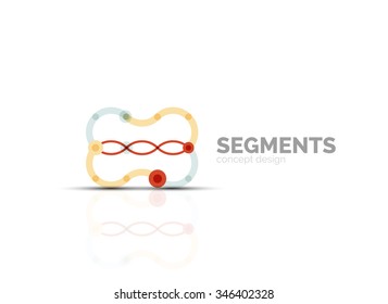 Outline minimal abstract geometric logo, linear business icon made of line segments, elements. Vector illustration