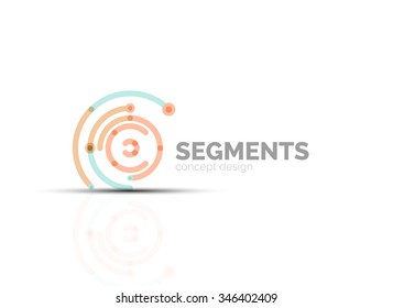 Outline minimal abstract geometric logo, linear business icon made of line segments, elements. Vector illustration