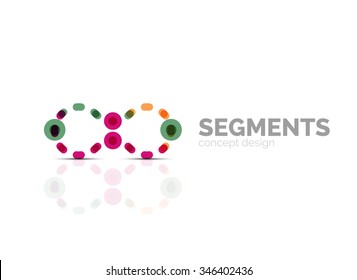 Outline minimal abstract geometric logo, linear business icon made of line segments, elements. Vector illustration