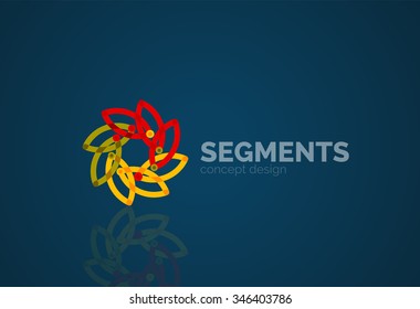 Umriss minimales abstraktes geometrisches Logo, lineares Geschäftssymbol aus Liniensegmenten, Elementen. Vektorgrafik