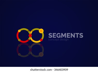 Outline minimal abstract geometric logo, linear business icon made of line segments, elements. Vector illustration