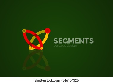 Esquema mínimo logotipo geométrico abstracto, icono comercial lineal hecho de segmentos de línea, elementos. Ilustración del vector