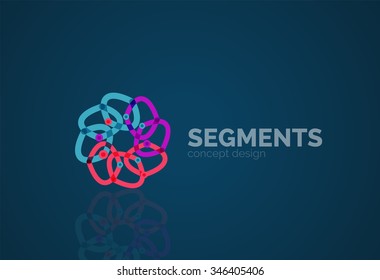 Outline minimal abstract geometric logo, linear business icon made of line segments, elements. Vector illustration