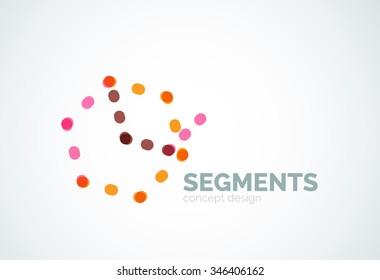 Esquema mínimo logotipo geométrico abstracto, icono comercial lineal hecho de segmentos de línea, elementos. Ilustración del vector