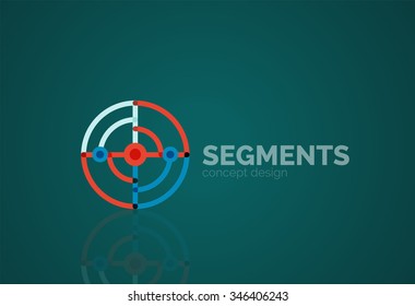 Outline minimal abstract geometric logo, linear business icon made of line segments, elements. Vector illustration