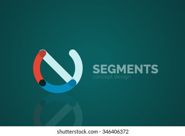 Descrever o logotipo geométrico abstrato mínimo, ícone de negócios linear feito de segmentos de linha, elementos. Ilustração vetorial