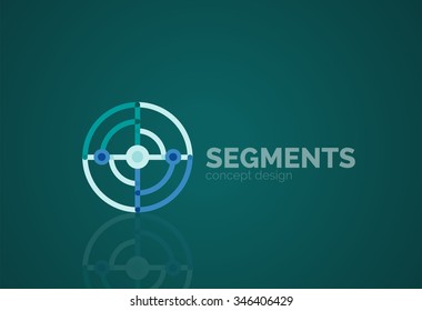 Outline minimal abstract geometric logo, linear business icon made of line segments, elements. Vector illustration