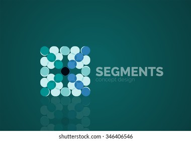 Outline minimal abstract geometric logo, linear business icon made of line segments, elements. Vector illustration